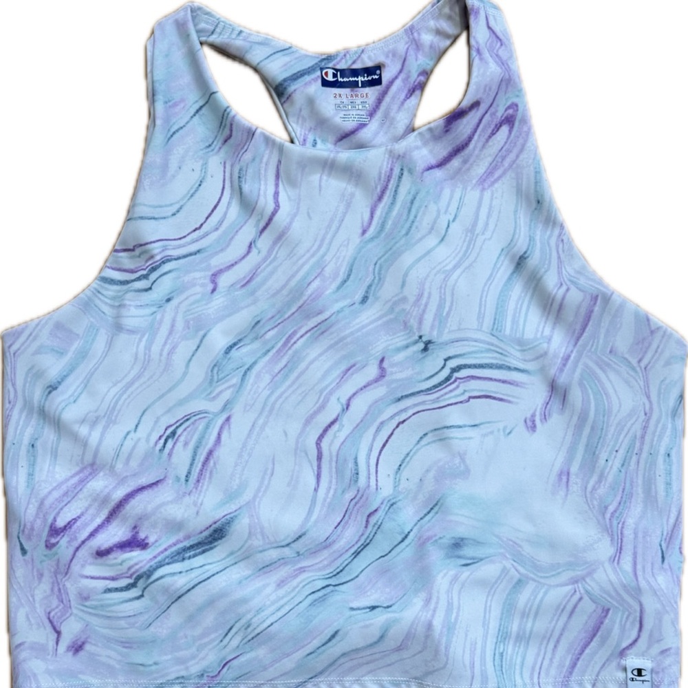 Champion Marble Print Longline Sports Bra